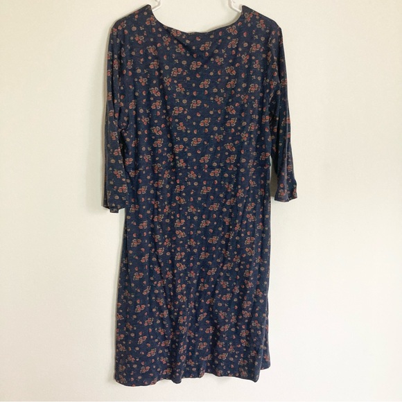 Toad & Co. Rosalinda Dress Organic Cotton Navy Floral Print - Picture 9 of 9